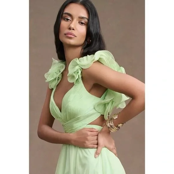 NWT Mac Duggal Light Green Maxi Dress Size 2 - Picture 4 of 8